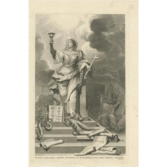 Early 18th Century Calmet, Stating That Law Is Given by Moses, Mercy and Truth by Jesus, 1725, Print For Sale - Image 5 of 5