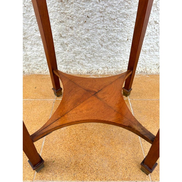 Brown Louis XVI Style Walnut Side Table, 1910s For Sale - Image 8 of 9