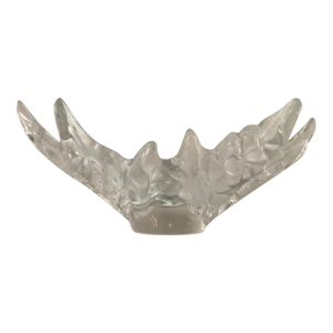 1960s Champs Elysées Bowl by Lalique Xl Signed Heavy Crystal