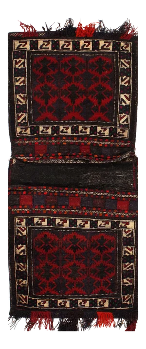 Vintage Persian Hand Knotted Shiraz Saddle Bag 2'2'' X 4'9''