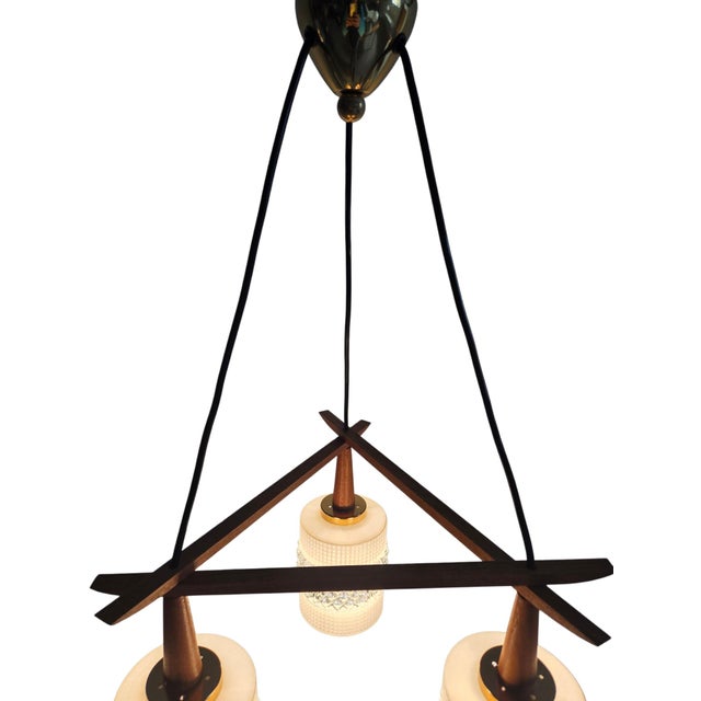 Brown Danish Pendant Lamp in Teak Wood, 1960s For Sale - Image 8 of 18