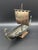 Mid-Century Modern Vintage Bronze & Brass Viking Ship Sculpture on Stand For Sale - Image 3 of 11