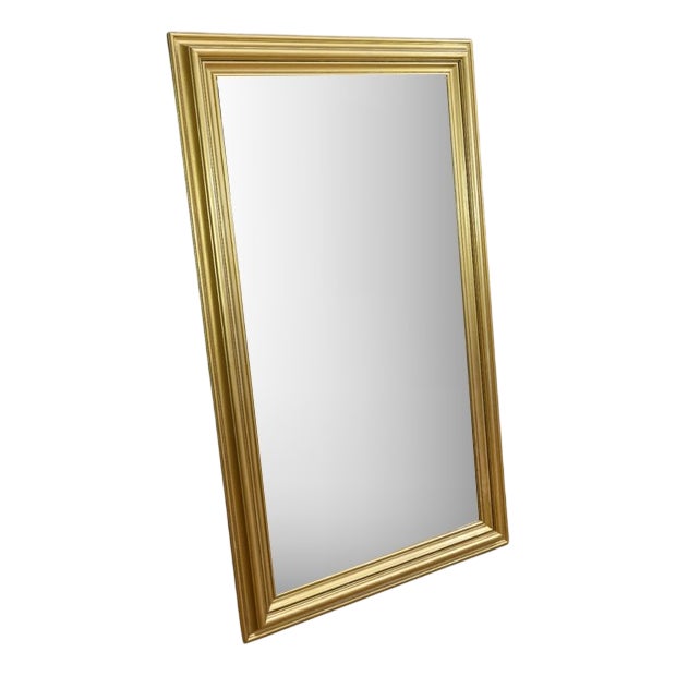 Rectangular Gilded Wood Mirror, 1950 For Sale
