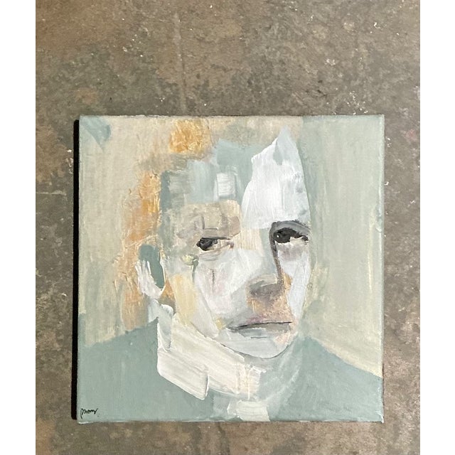 Vintage Abstract Expressionist Portrait Oil on Canvas For Sale - Image 4 of 12