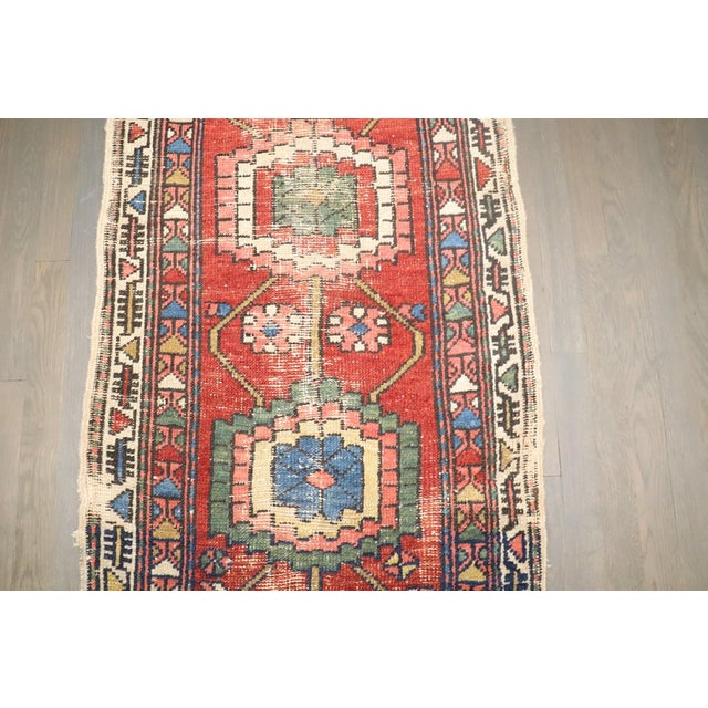 Textile Narrow Distressed Antique Persian Heriz Runner - 2'3" x 8'2" For Sale - Image 7 of 7