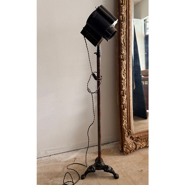 Antique Brekert Spot Lamp Theatre Spot Light Floor Lamp In working condition - Repurpose to Floor Lamp Flexible...