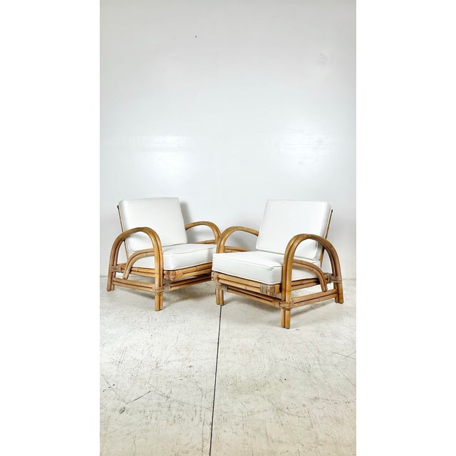 Vintage Rattan Lounge Chairs- A Pair For Sale In Tampa - Image 6 of 12