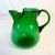 1950s Vintage Art Deco Americana Boho Chic Hand Blown Green Pitcher. For Sale - Image 4 of 9