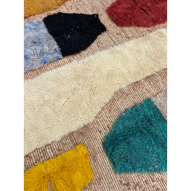 Mid-Century Modern Contemporary Moroccan Mrirt Wool Rug, Handwoven Abstract Berber Area Rug, Organic Modern Designer Carpet, 89" X 118" For Sale - Image 3 of 11