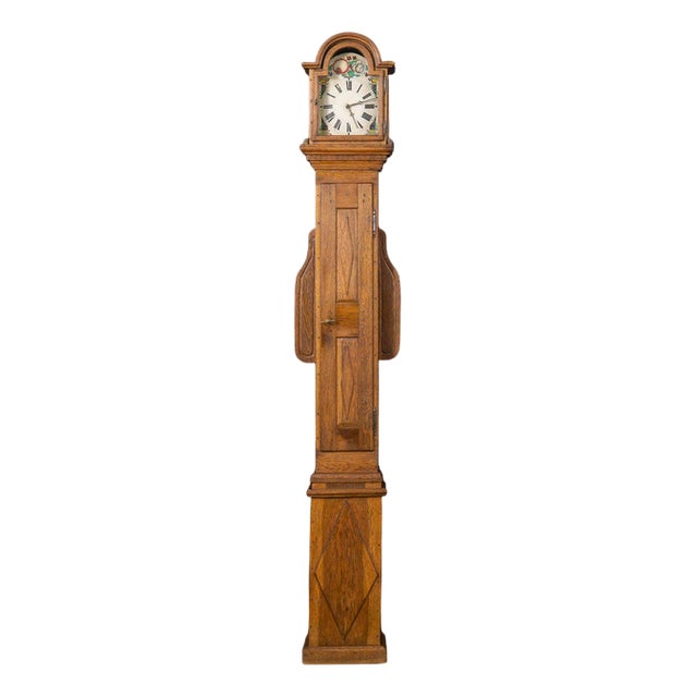 Baroque Oak Grandfather Clock For Sale