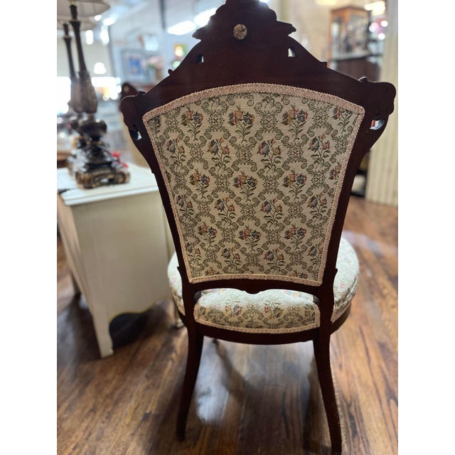 Victorian Early 20th Century Chairs Victorian Style Captain/Missus Chairs For Sale - Image 3 of 10