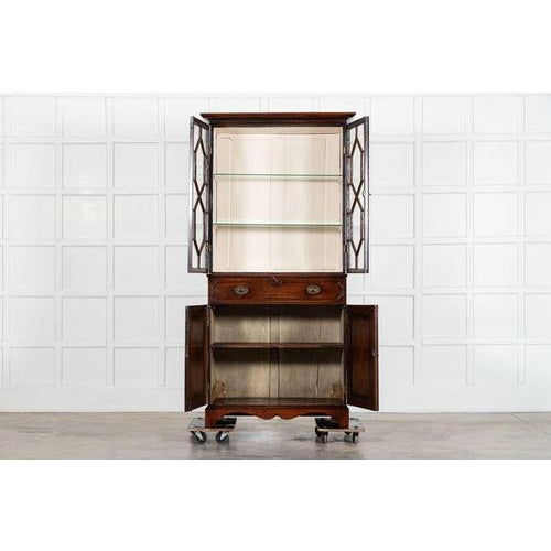 Circa 1800 george iii english mahogany glazed bookcase secretaire together w101 x d51 x h204 cm base w92 x d51 x h99 cm...