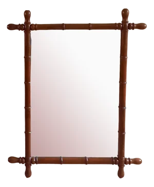 Large French Faux Bamboo Mirror, 1930s