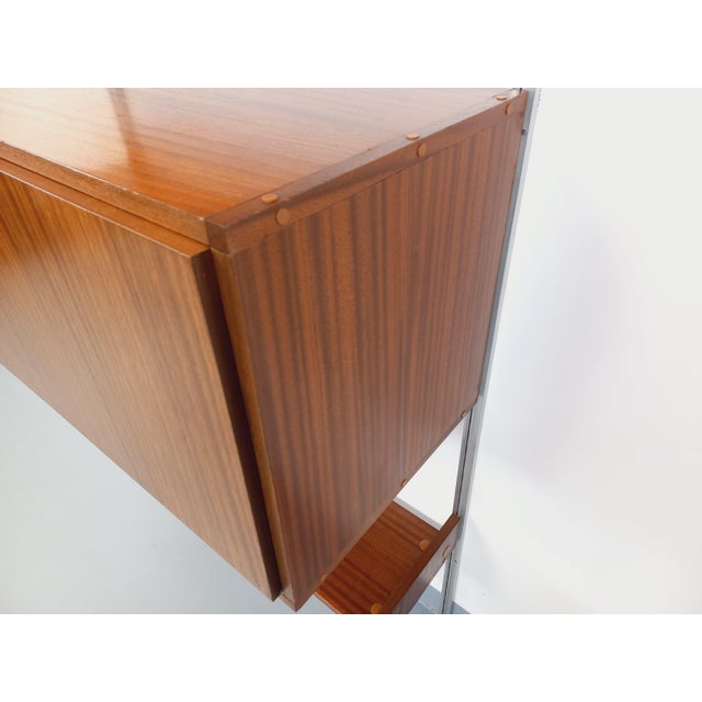 Vintage Wall-Mounted Bookcase with Secretaire Bar by Guariche Mortier Motte for Arp Minvielle, 1960s For Sale - Image 13 of 18