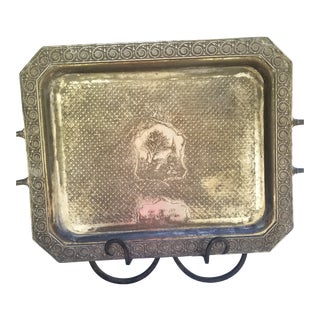 Victorian Aesthetic Movement Richley Detailed Silver Plated Tray For Sale