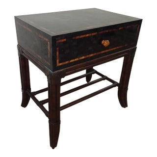 Vintage Tortoise Shell Black Nightstand by Tommy Bahama For Sale