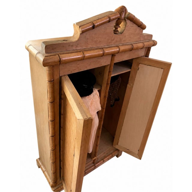 Antique Miniature Birdseye Maple/*Pine Wooden Armoire For Sale - Image 15 of 17