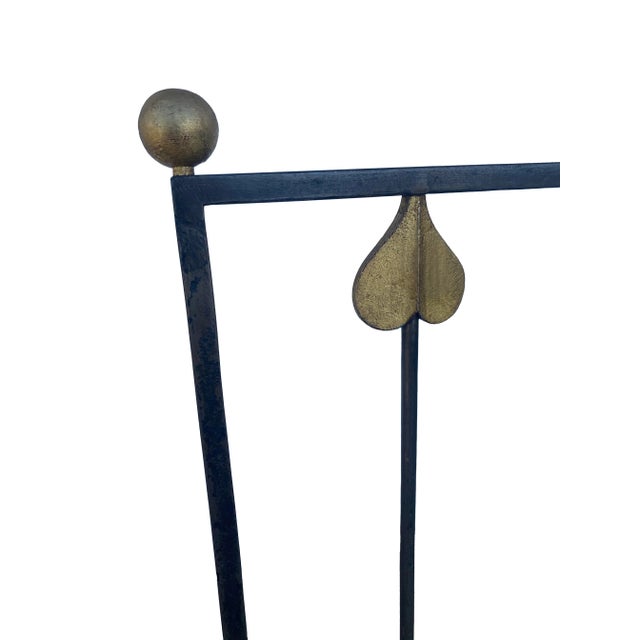 Mid-Century Iron Side Chairs With Rose Tarlow Striped Velvet Fabric For Sale - Image 12 of 16