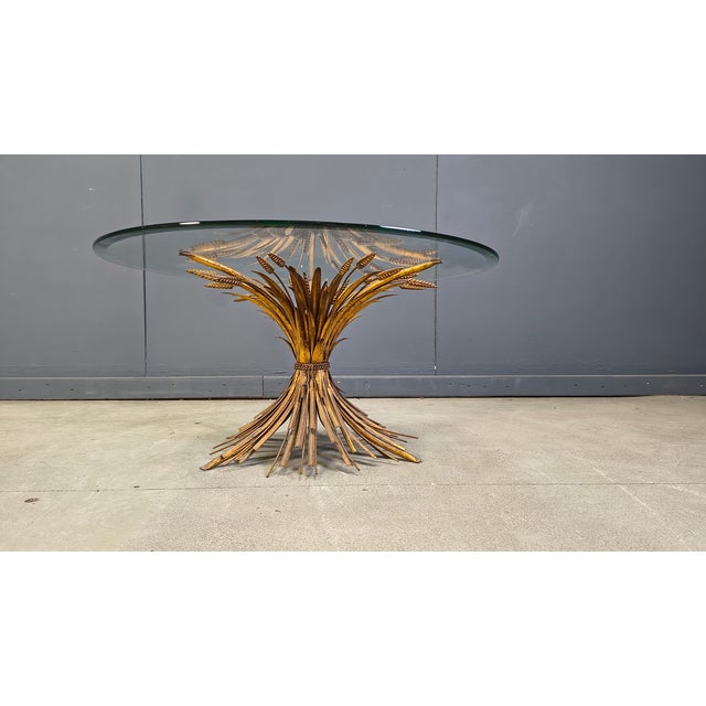 Gold Vintage Gilt Metal Sheaf of Wheat Coffee Table in the style of Coco Chanel, 1960s For Sale - Image 8 of 11