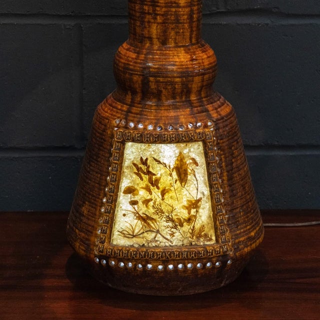 Vintage 20th Century French Resin & Botanical Table Lamp from Accolay, 1970 For Sale - Image 14 of 18