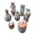 Antique Chinese Porcelain Collection Rose Mandarin Medallion, Set of 7 For Sale
