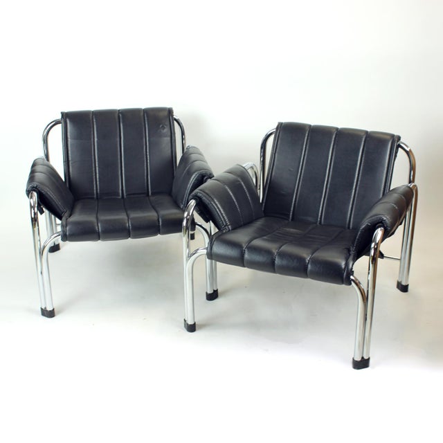Lounge Chair in Chrome and Leatherette by Viliam Chlebo for Kodreta, 1980s For Sale - Image 13 of 14