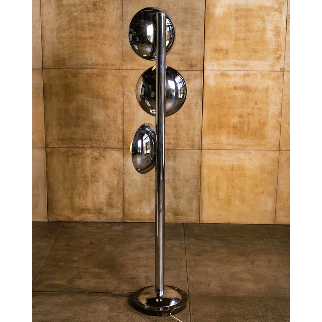 1970s 1970s Italian Triple Globe Floor Lamp For Sale - Image 5 of 8