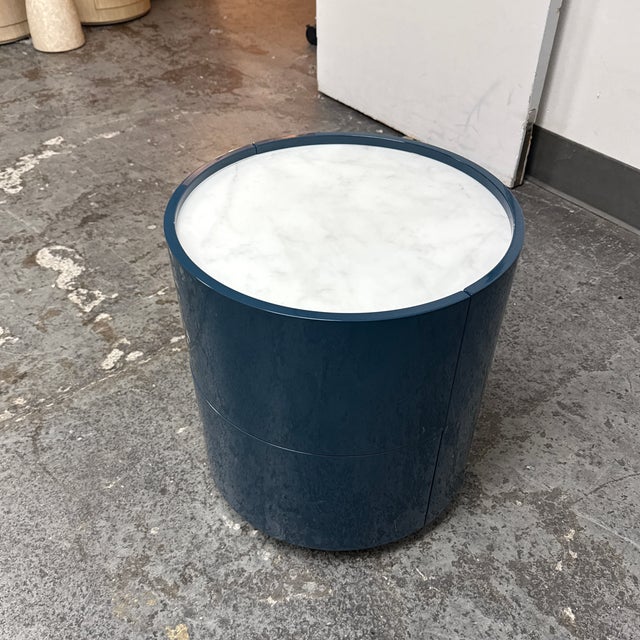 Pianca Dedalo Module Nightstand, Petrol Blue + Calcatta Marble For Sale - Image 4 of 12