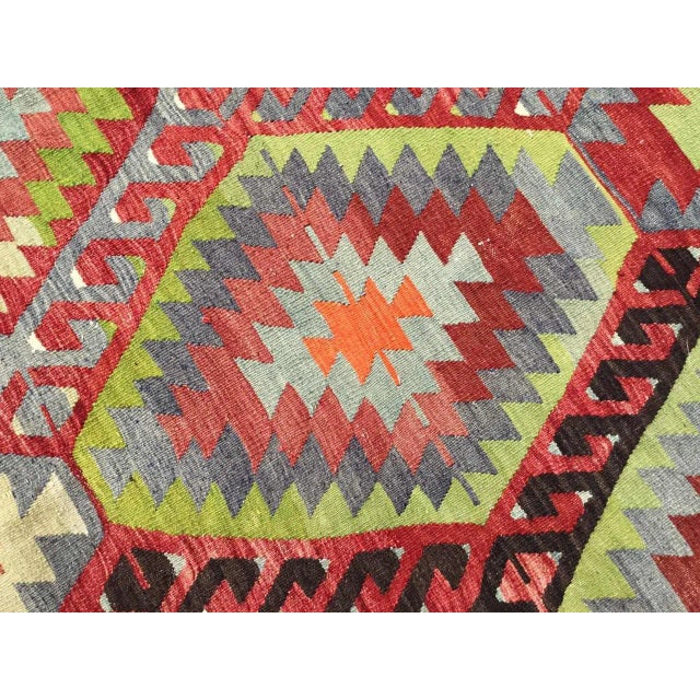 Textile Vintage Turkish Kilim Rug - 106" X 68.5" For Sale - Image 7 of 11