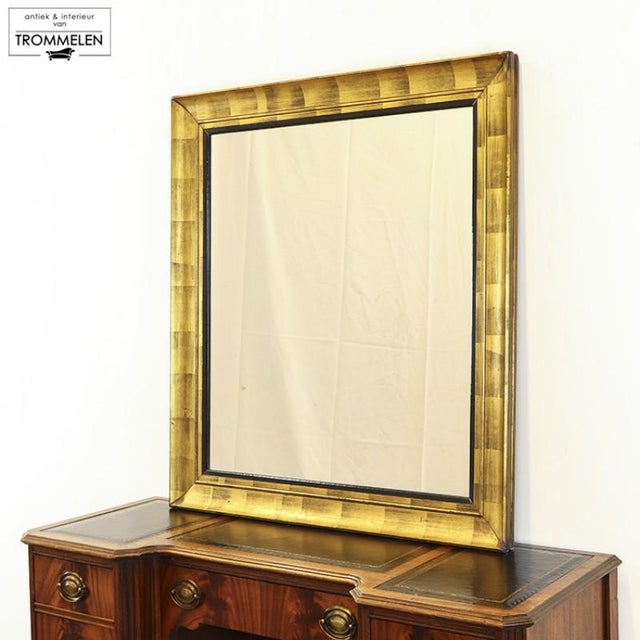 Glass Large Antique Mirror with Golden Frame, 1930s For Sale - Image 7 of 7