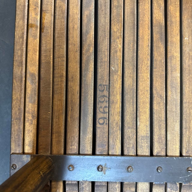 Mid Century John Keal Walnut Expandable Slated Bench For Sale - Image 11 of 12
