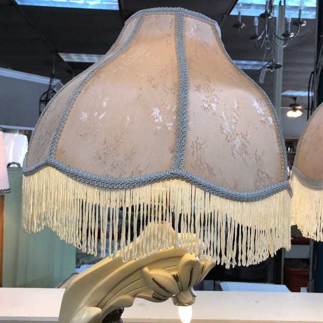 Art Deco Pair of 1930’s Fairy Chalkware Tv Lamps For Sale - Image 3 of 12