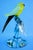 Glass 20th Century Sculpture of Parrot on Branch in Opaline Murano Glass attributed to Seguso Glassworks, Set of 2 For Sale - Image 7 of 18