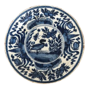 18th Century Delft Dutch Delftware Blue and White Cabinet Plate