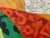 Marc Zimmerman "Siesta" Oil Painting, Orange Cat at Rest, Tropical Interior, Navy Gold Zigzag Pattern, Contemporary Art West Coast For Sale - Image 4 of 6