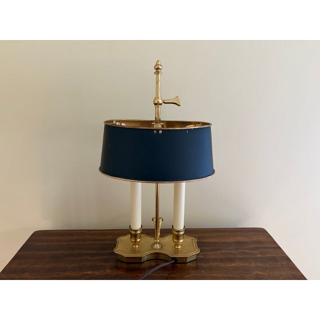 Mid 20th Century Brass Bouillotte Lamp With Adjustable Black Tole Shade For Sale - Image 14 of 16
