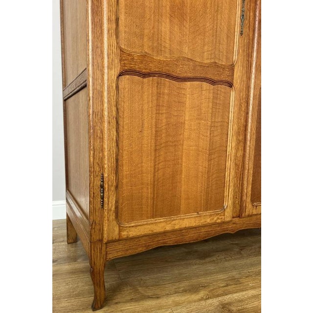 Vintage French Wardrobe in Oak For Sale - Image 9 of 12