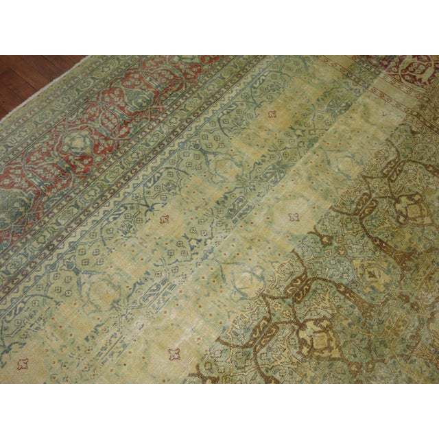 Persian Zabihi Collection Large Antique Persian Isfahan Carpet For Sale - Image 3 of 6