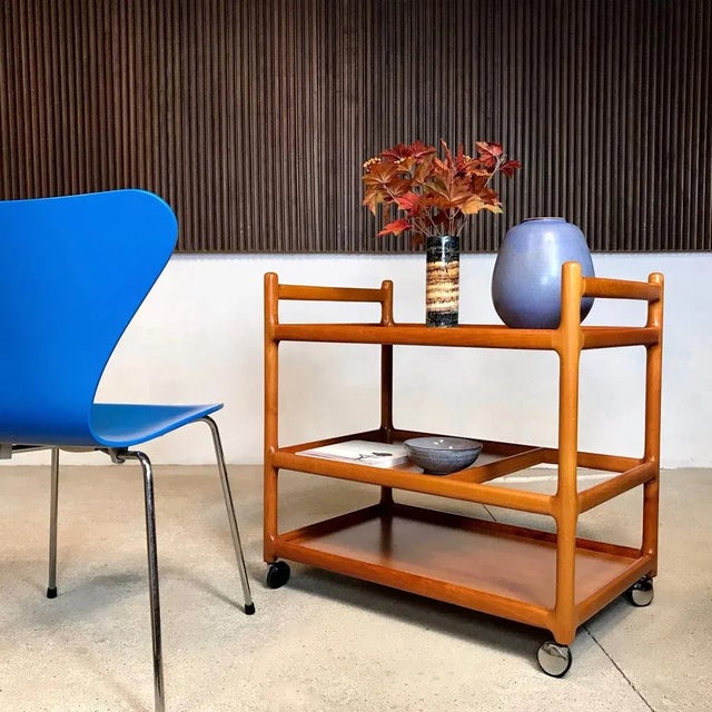 This high-quality bar or serving cart was manufactured in Denmark during the 1960s. It was designed by Henning Korch for...