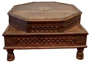Double Height Carved Indian Box, 1900