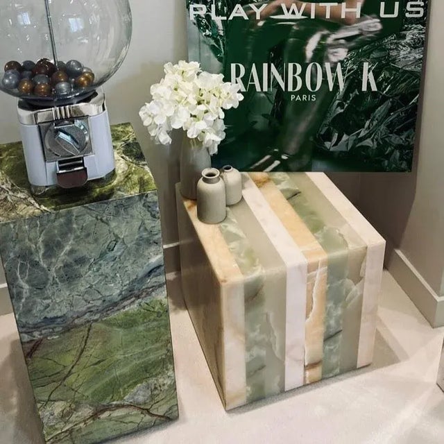 Gemstone Elena Cube Side Table by Studio Gaia Paris For Sale - Image 7 of 8