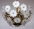 1990s Gilded Metal and Glass Flower 4-Light Chandelier, 1990s For Sale - Image 5 of 12