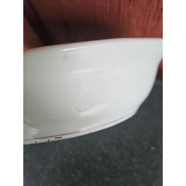 Old Paris Vegetable Bowl With Wildflowers and a Raspberry Banding For Sale - Image 4 of 5