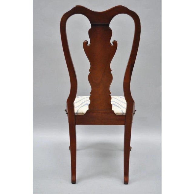 Brown Vintage Queen Anne Style Crotch Mahogany Dining Room Side Chairs - A Pair For Sale - Image 8 of 12