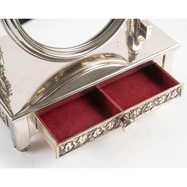 20th Century Miniature Psyche Table Mirror with Jewellery Box For Sale - Image 6 of 10