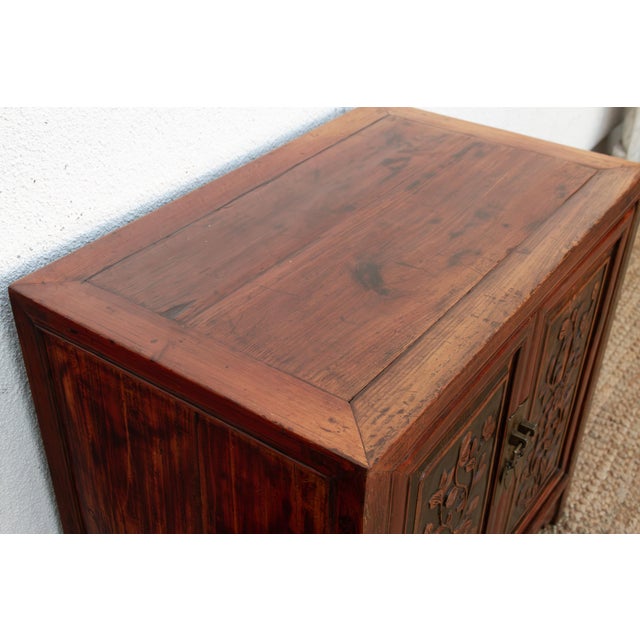 Finely Carved Antique Chinese Cabinet For Sale - Image 4 of 11