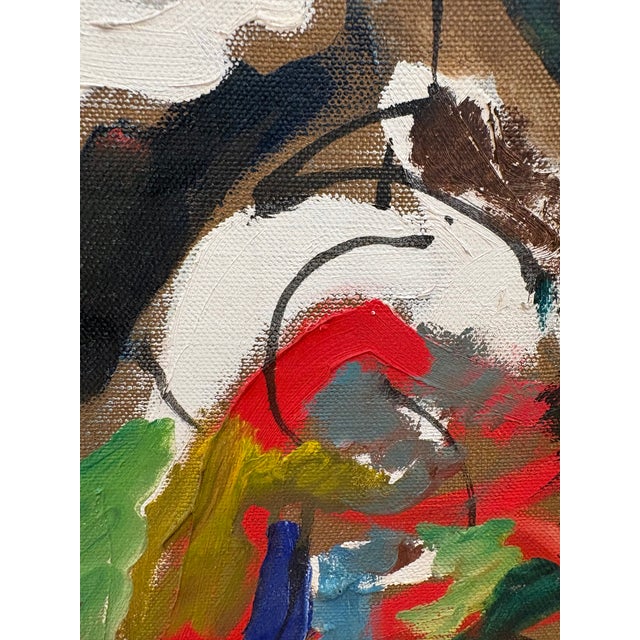 Jackson Pollock Vintage Abstract Expressionist MCM Oil Painting on Canvas, Framed, Robert Ludwig, 1954 For Sale - Image 4 of 10