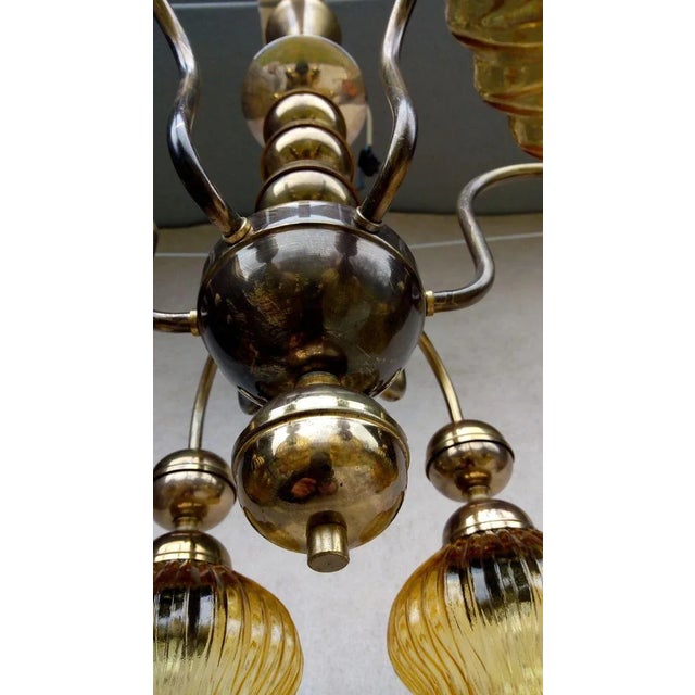 Metal Vintage Chandelier, 1970s For Sale - Image 7 of 12