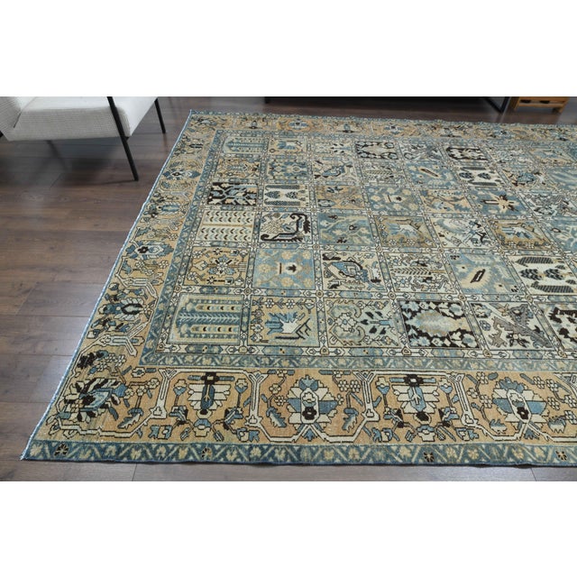 1970s Vintage Persian Handmade Wool Cotton Light Brown Area Rug For Sale - Image 9 of 11