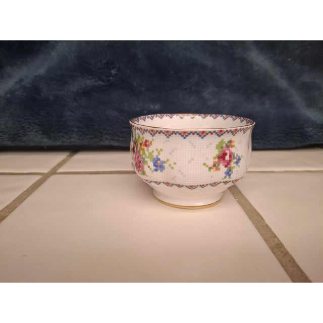 1930s Royal Albert "Petit Point" Creamer and Sugar Bowl For Sale - Image 15 of 18